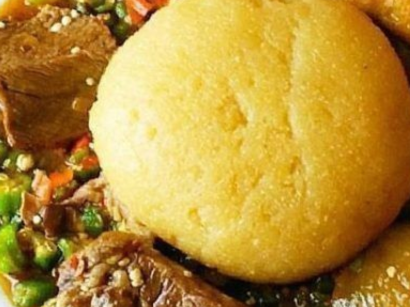 Okra soup & eba