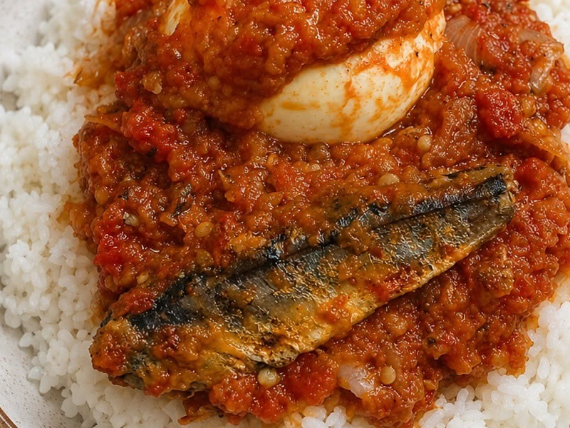 Sardine stew & rice